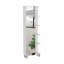 Armoire à linge miroir Urano, quatre tablettes intérieures, cinq tablettes extérieures - blanc