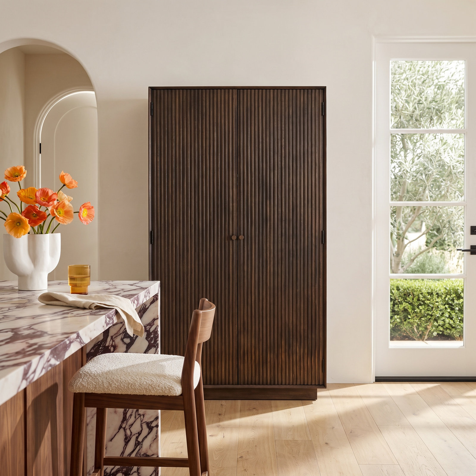 Mango Reeded Accent Cabinet