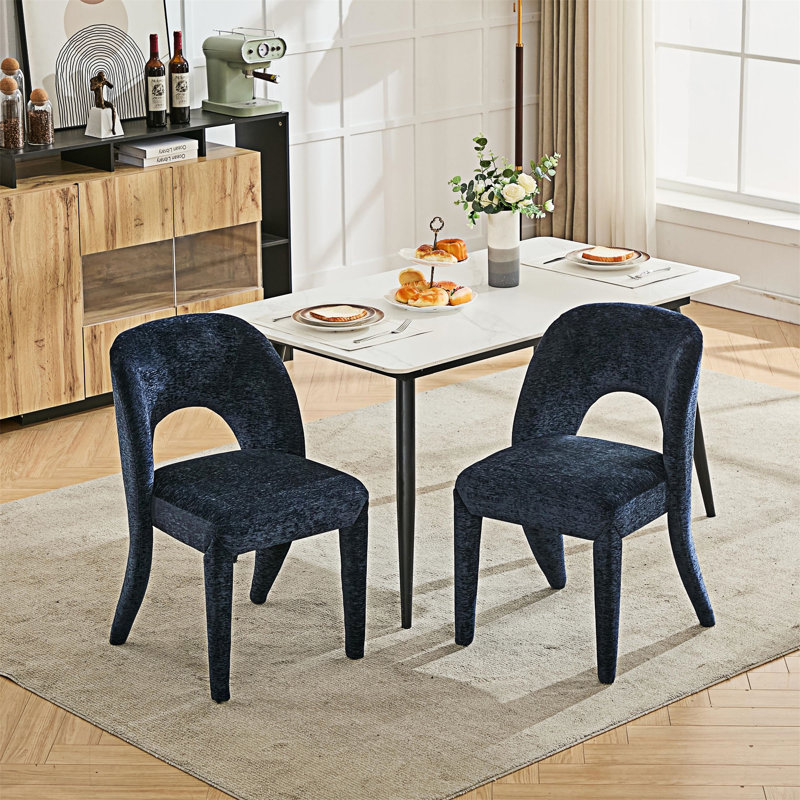 Ensemble de 2 chaises de salle à manger rembourrées, Bleu très foncé
