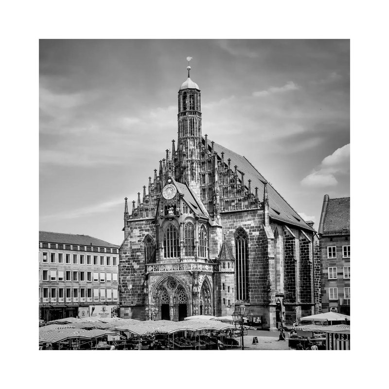 Nuremberg Church Of Our Lady And Main Market by Melanie Viola - Wrapped Canvas Print, 30.48 cm H x 30.48 cm W