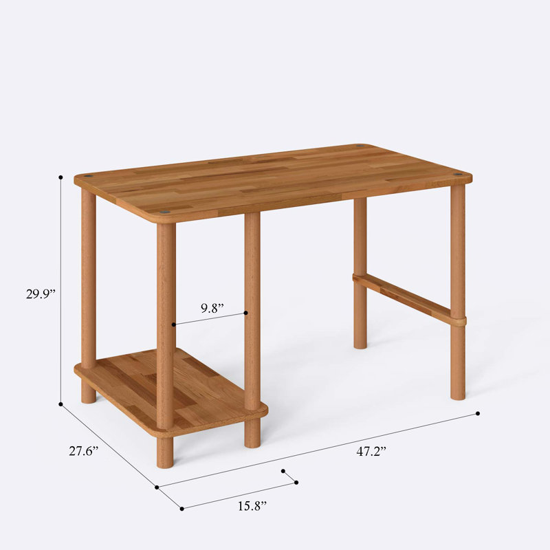 Bureau d'écriture Pierre, bureau d'écriture minimaliste en bois de hêtre massif, H 29,9 po x l 47,2 po x P 27,5 po