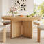 Table de salle à manger extensible Trexm, table de cuisine de ferme moderne avec base piédestal et patins réglables pour la salle à manger, cuisine (naturel)-657217092