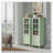Arched Cabinet with Glass Doors and Double Drawer-184972092