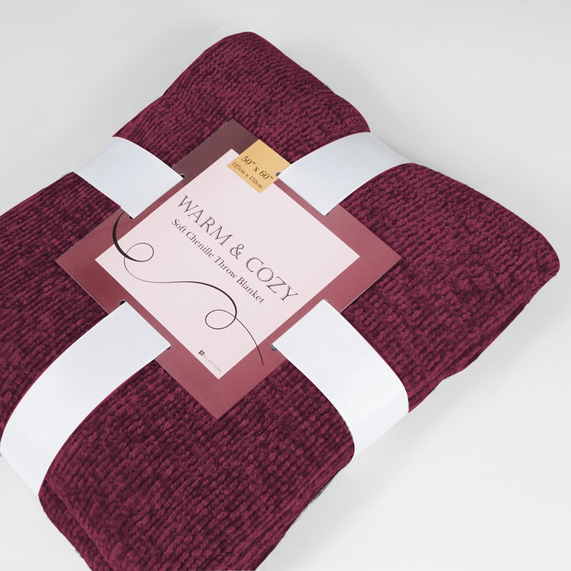 Jeté tissé en chenille, Bourgogne
