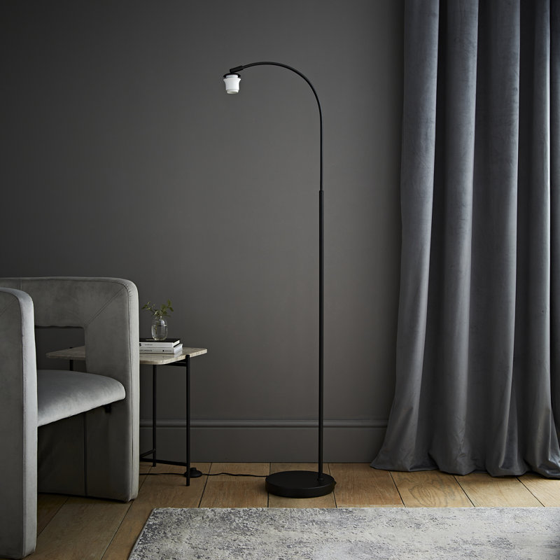 Derosier 155cm Arched Floor Lamp, Black