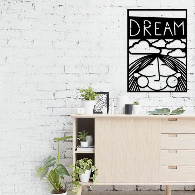Élégant accessoire mural décoratif en métal, noir, 19,7 po x 27,6 po | Fabrication 100% métal, épaisseur: 0,08 pouce | Conception murale facile à installer, parfaite pour les décors modernes et les espaces de bureau