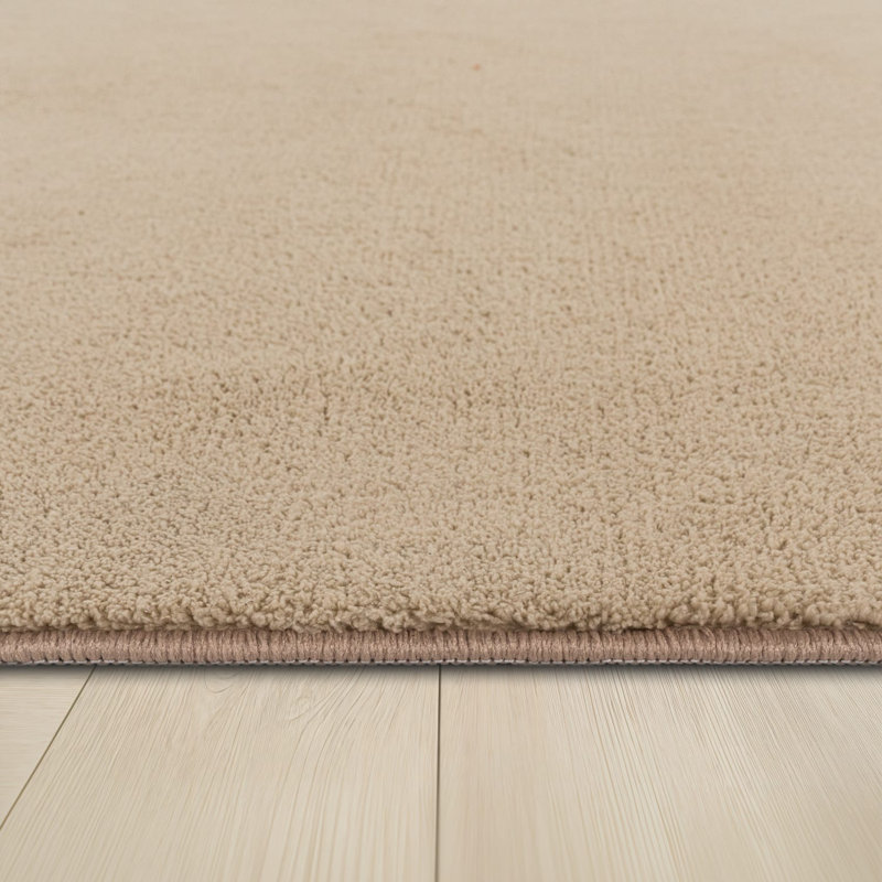 Tapis doux, doux, à poils courts, antidérapant, de couleur unie, lavable, Rectangle 6 pi 7 po x 9 pi 2 po, Beige kaki