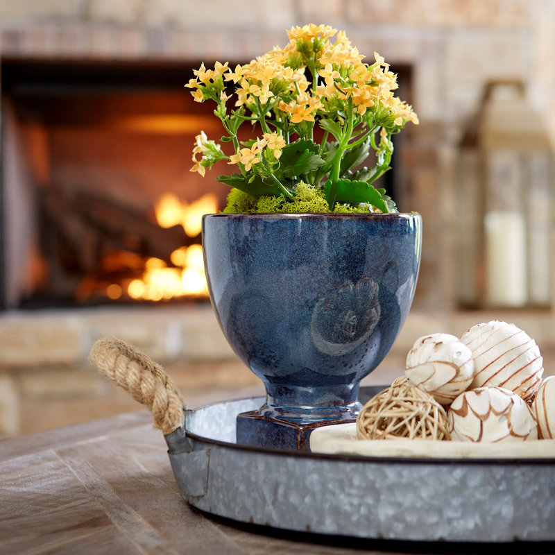 Big Sky Ceramic Urn Planter, 8" H x 7" W  x 7" D