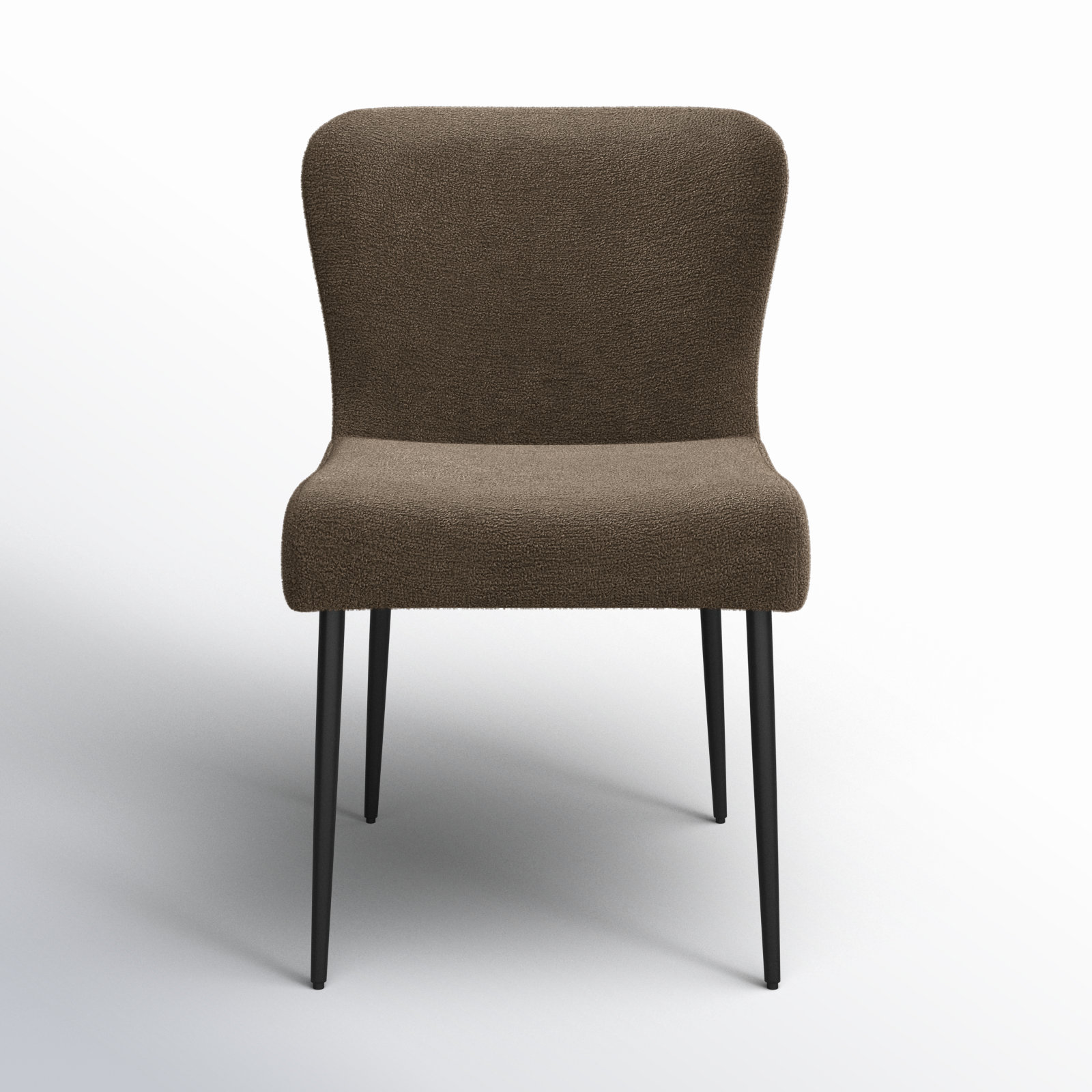 Estrella Boucle And Metal Legs Dining Chair, Brown