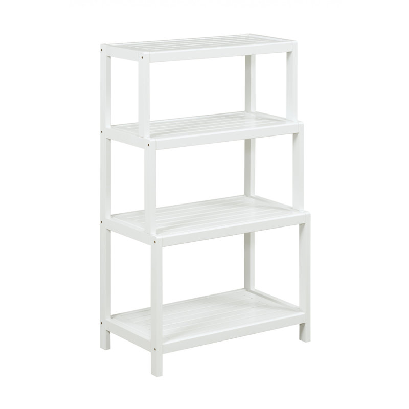 Bibliothèque à quatre niveaux Bernardston, Blanc, (4 tablettes) H 42,25 po x l 14,75 po x P 12 po