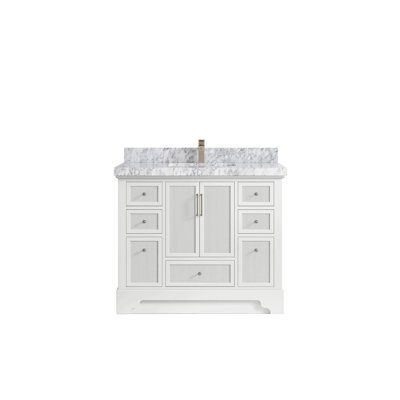 Meuble-lavabo sur pied simple 42 po avec plateau Alys