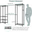 Portemanteaux réglable en métal 68,9 po - 90,2 po-1773345028