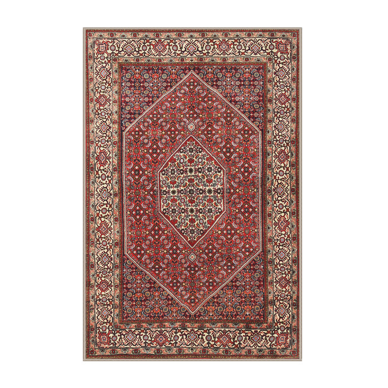 Tapis traditionnel rouge / brun, Rectangle 5 pi x 7 pi