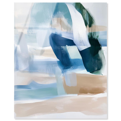 Impression d'art abstrait bleu, "Scombred Skies II" par Art Remedy