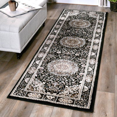 Tapis noir/crème à tisser électrique Devansh