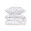Ensemble de housse de courtepointe Luxury King, 100% coton Ranforce, 94,5 x 86,6 pouces | Lavable à la machine, 145 fils, enveloppe et fermeture à boutons | Design multicolore éclatant: blanc, bleu, rouge, mauve, vert | Literie douce et durable