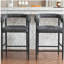 Ensemble de 2 tabourets de bar modernes en tissu de velours, tabouret de bar avec structure en métal et accoudoirs, tabouret de bar pour îlot de cuisine, restaurant