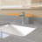  54" x 22" Solid Surface Engineered Stone Bathroom Vanity Top with Integrated Sink Faux Stone Countertop with 4 inch Backsplash for Mordern Barthoom in Gray Speckled Marble
