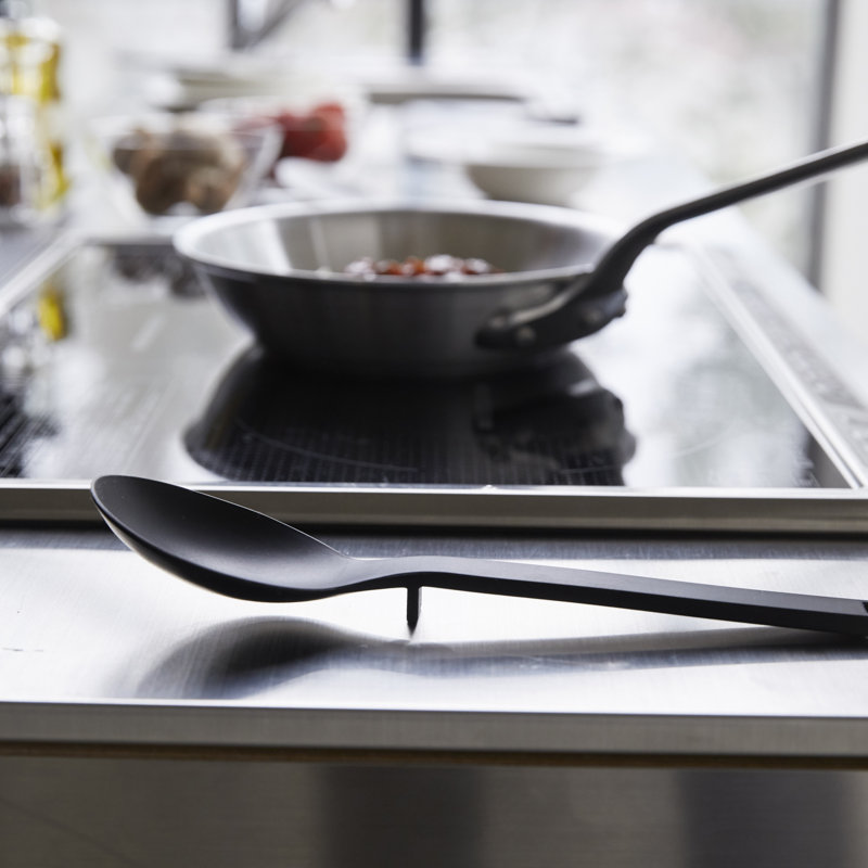 Yamazaki Home Tower Silicone Kitchen Spoon, Hygenic With Integrated Tool Rest, Floating Clean Design - Silicone