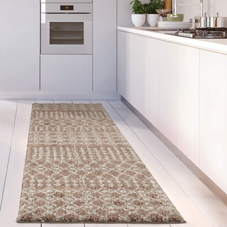 Moroccan Shaggy Collection Rugs Tangier Design in Beige/Ivory