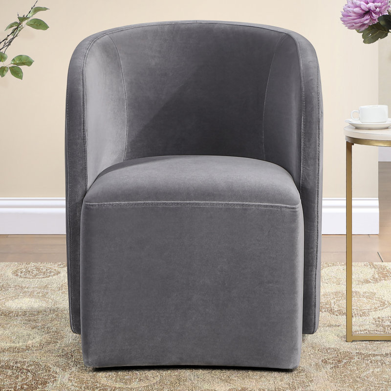 Annie Barrel Dining/Accent Chair with Casters, Gray