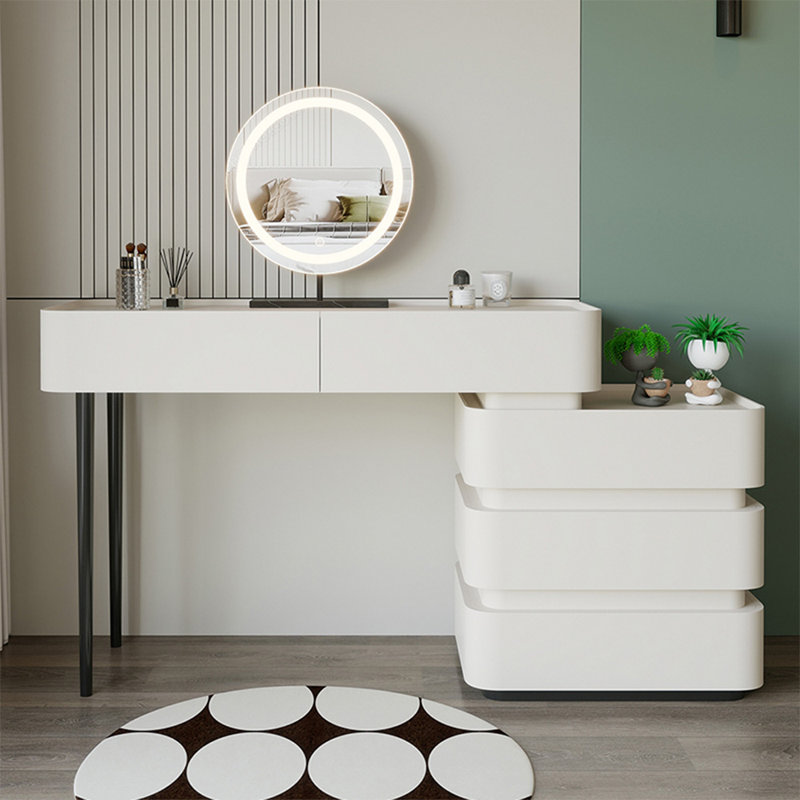 Makeup Vanity with Light mirror,5 drawers,Power Outlet