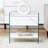 Bedside table with drawers: mdf top, transparent glass sides, simple elegant design, versatile storage solutions (109 characters)
