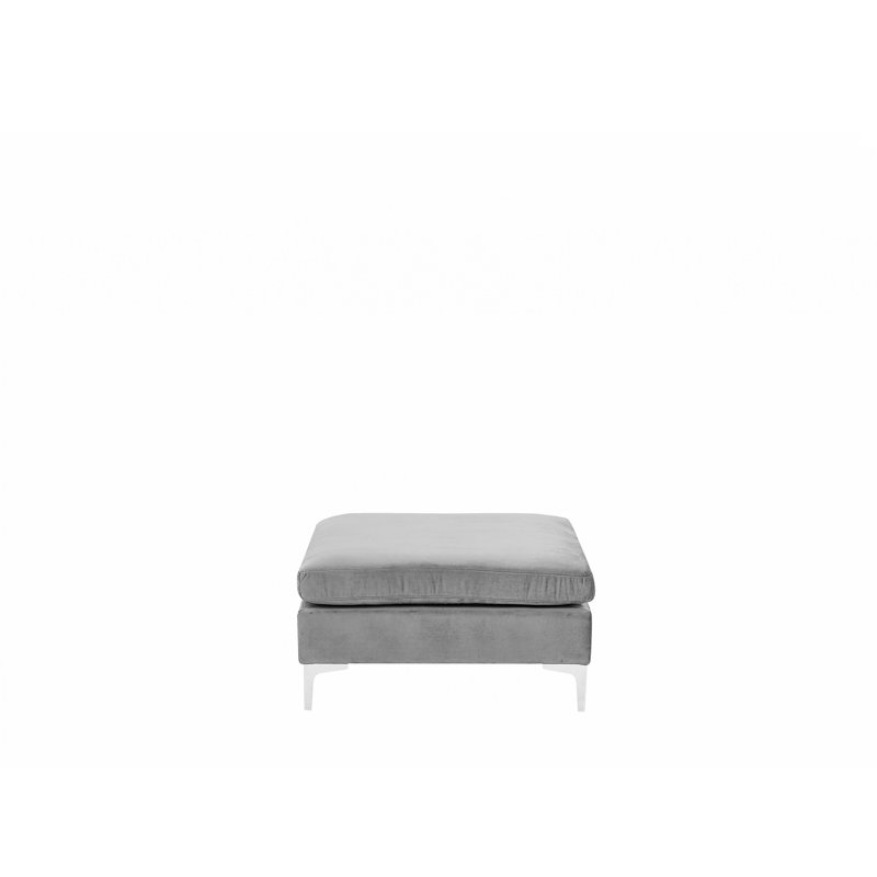Aliya 85cm Wide Velvet Square Solid Colour Footstool Ottoman, Grey