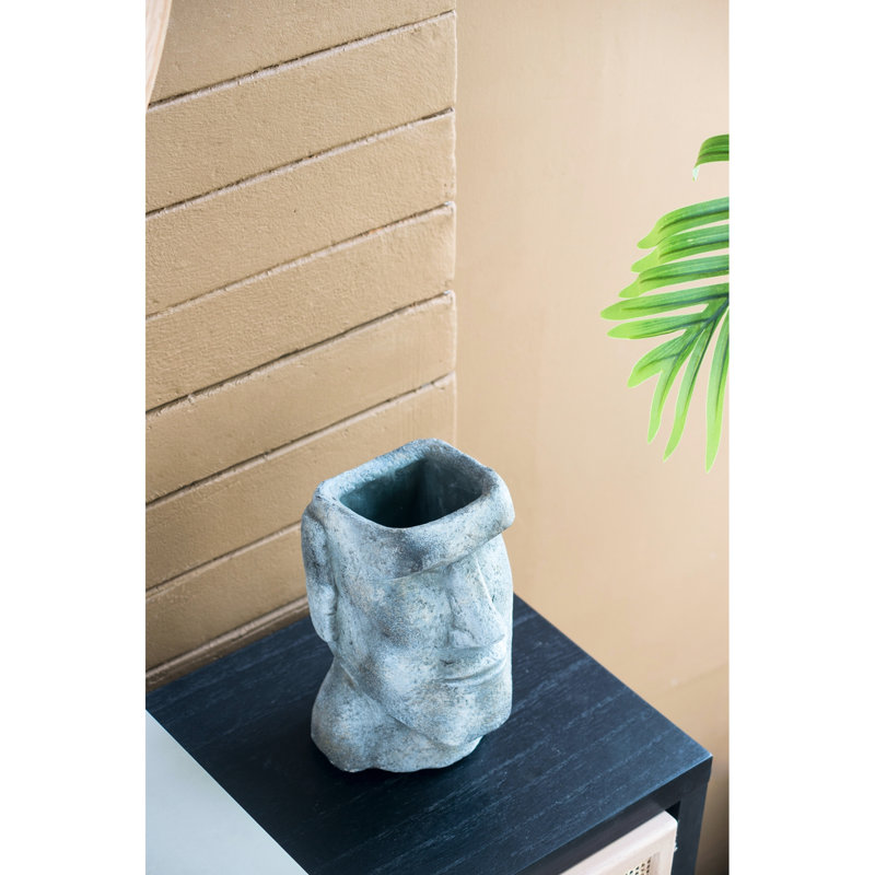Boîte à fleurs en ciment gris pour îlot de Pâques de petite à moyenne, 5 x 5,5 x 9 po, 6,8 lb, avec motif de pétunias saisissants, style attrayant