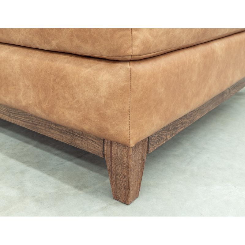 Structure et base en bois, méridienne modulaire, Orienté à gauche (vu de face), Caramel