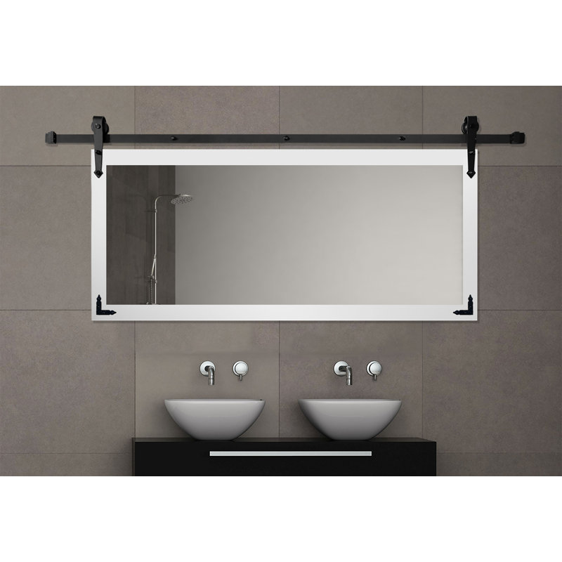 Neace Engineered Wood Rectangle Mirror, 30.5" H x 60" W, White Satin
