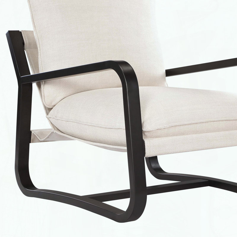 Chaise Sling avec structure en métal thermolaqué, Beige