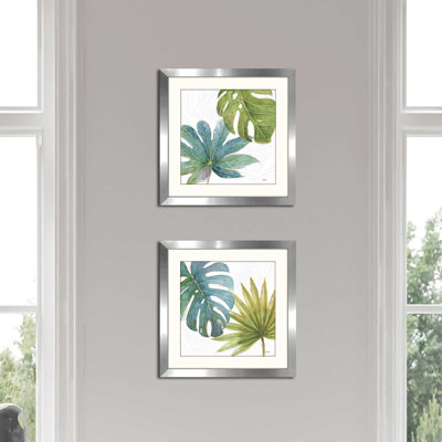 Lisa Audit "Tropical Blush VII" 2 Piece Print Set Under Glass