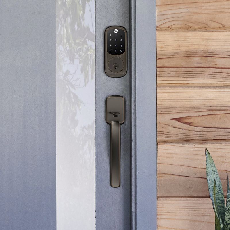 Écran tactile Assure Lock avec poignée Ridgefield, Bronze frotté à l'huile