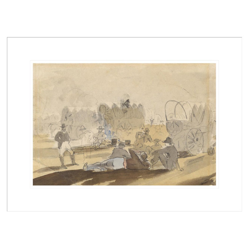 Caravane avec wagons couverts [recto] par Winslow Homer - Impression Giclée encadrée, H 16,44 po x l 21,75 po