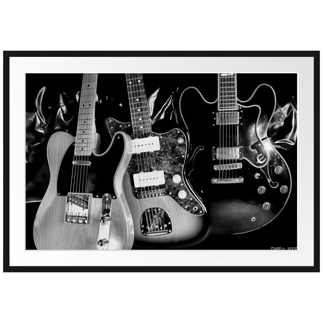 Gerahmtes Poster Elegante E-Gitarren