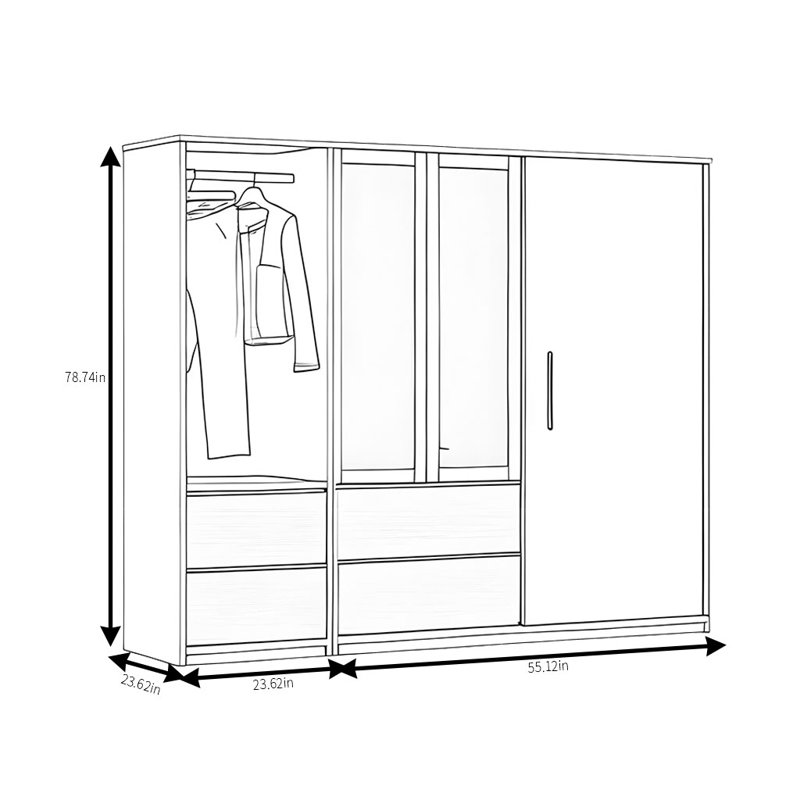 Rafkind, H 78,74 po x l 78,74 po x P 23,62 po