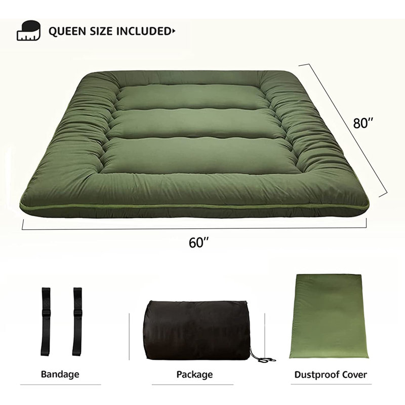 Missoula Queen 4'' Memory Foam Mattress Pad, Green