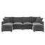 Chenille 6 places, canapé modulaire en forme de U avec coussins, structure en bois massif, coussin en mousse confortable pour le salon