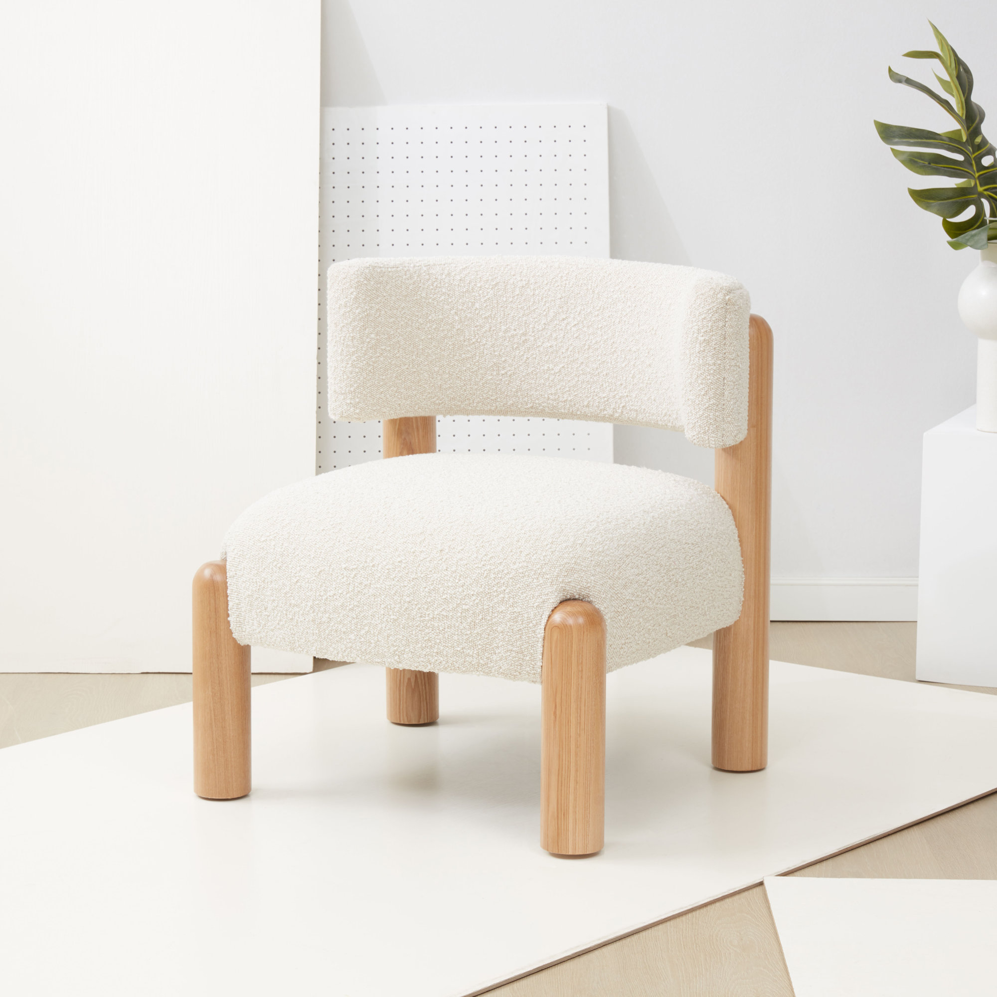 Lilou Upholstered Barrel Chair, Cream