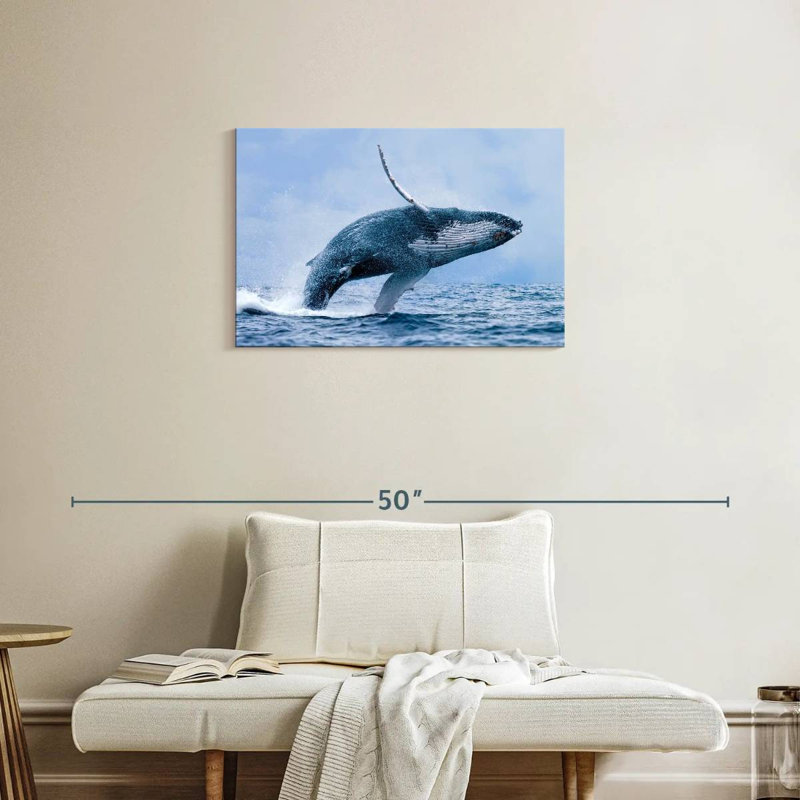 Brampt Leaping Humpback Whale, 20" H x 30" W