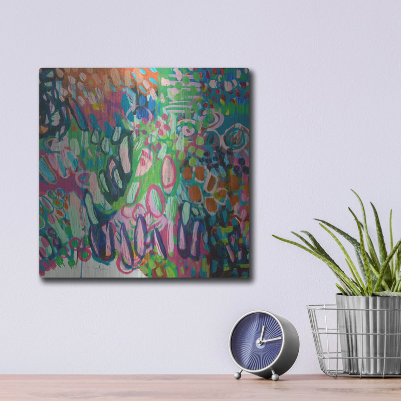Art mural luxueux «Crazy Abstract Gardens No. 6» par Lindsey McAlister, 12 po x 12 po