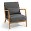 Chaise de loisir avec accoudoirs et pieds en bois massif, canapé d'appoint Mid-Century moderne, 1 siège-238542684