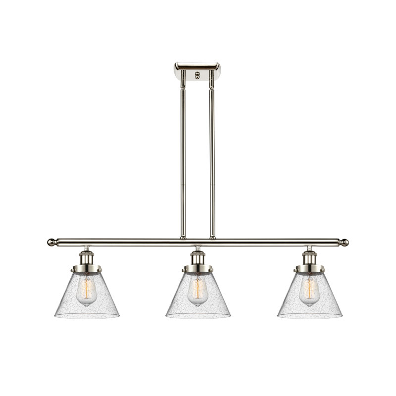 Arriaga 3 - Light Kitchen Island Pendant, No Bulb Included, Black Antique Brass, Clear