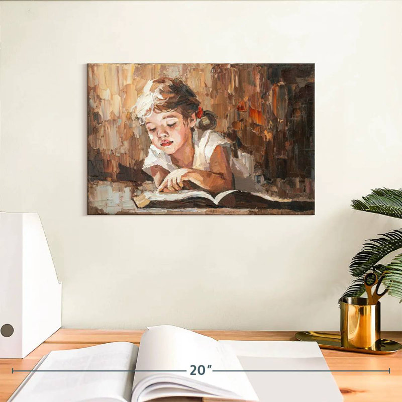 Senne Little Girl Reading, 8" H x 12" W