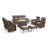 10 Piece Wicker Patio Furniture Set With 6" Thick Cushion - Outdoor Swivel Rocker Chairs Set With 3 Seat Sofa And Fire Pit Table, Patio Conversation Sets Proch Furniture For Balcony Deck-1242009392-1242009398