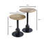 Ensemble de 2 tables d'appoint rondes - dessus en bois de manguier massif et cadres en métal robustes