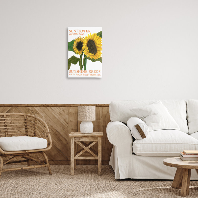 «Sunflower Seeds Design», art mural sur toile par Nancy Overton, H 24 po x l 16 po