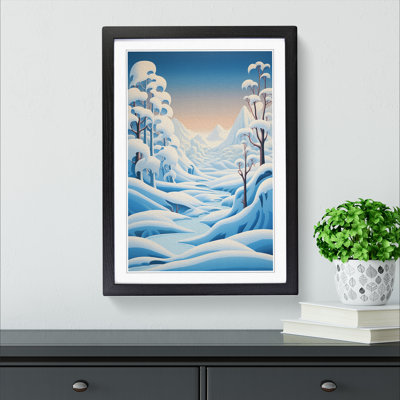 Winter Landscape Hard Edge - Single Picture Frame Print on Wood