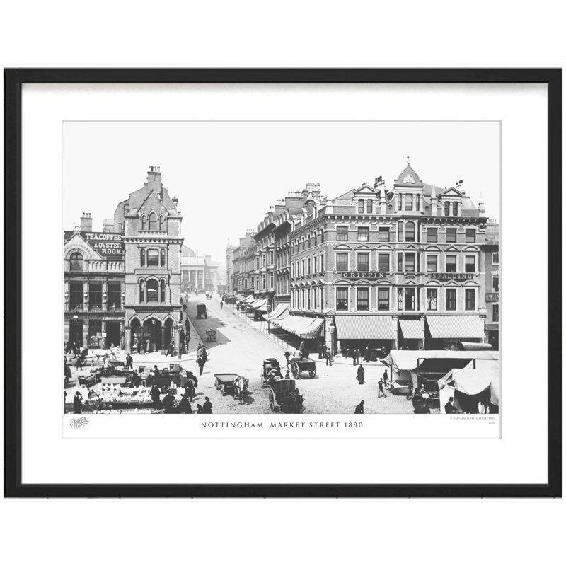 Nottingham, Market Street 1890 - Single Picture Frame Print, 28cm H x 36cm W x 2.3cm D